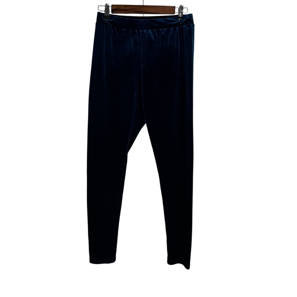 SHEIN Dark Blue Velour High Rise Skinny Stretch Pants Women's Medium